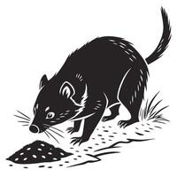 Tasmanian Devil Sniffing The Ground vector