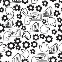 seamless pattern with linear infographic icons vector