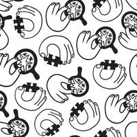 seamless pattern with searching icon in doodle style vector
