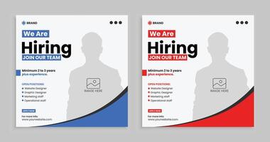 . We are hiring job vacancy square web banner design. vector