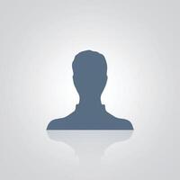 Picture profile icon, in grey color, with a silver background vector