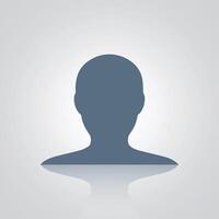 Man user icon, in grey color, with a silver background vector