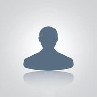 Man avatar Generic, in grey color, with a silver background vector