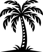 Tropical Palm Tree Minimal Line Drawing vector