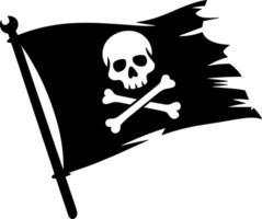 Pirate Flag with Skull and Bones vector
