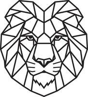 design of a lion face with geometric ribs for interior design and wall art. vector
