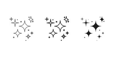 Sparkle And Starburst Line And Solid Icon Set. Glitter And Shine Symbol Collection. Isolated Illustration vector