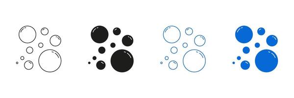 Bubble Elements Line And Solid Icon Set. Bubble Shapes Symbol Collection. Isolated Illustration vector