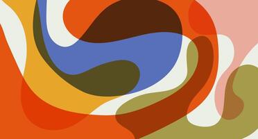 Bright retro background with wavy, smooth shapes. vector