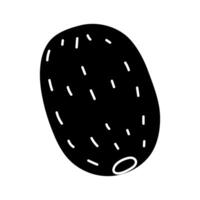 Unique illustration of a kiwi fruit showcasing round shape and textured surface details vector