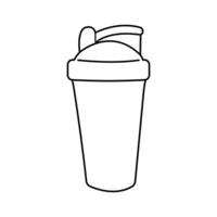 Shaker bottle designed for mixing protein and supplements during workouts vector