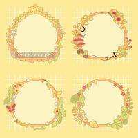 a collection of adorable floral design frame for notepad element vector