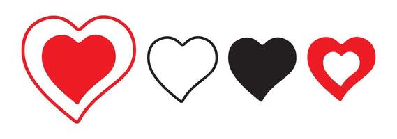 Heart Shape icon set vector