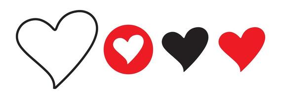 Set of heartbeat icon on isolated background vector