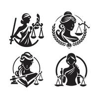Lady Justice Silhouette for Legal Documents vector