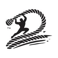 Iconic Battle Rope Silhouette for Web Use vector