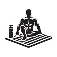 Unique Exercise Mat Silhouette for Graphics vector
