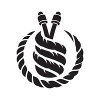 Unique Battle Rope Silhouette for Graphics vector