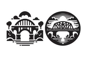 Unique Railway Bridge Silhouette for Websites vector