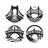 Iconic Footbridge Silhouette for Logos and Websites vector