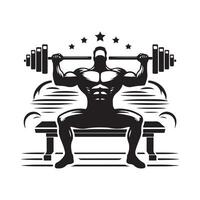 Unique Bench Press Silhouette for Graphics vector