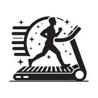 Treadmill Silhouette for Personal Training vector