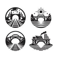 Wooden Bridge Silhouette for Architecture Projects vector