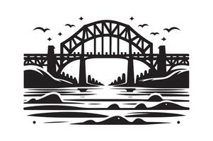 Abstract Railway Bridge Silhouette for Logos vector