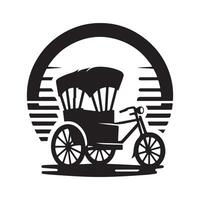 Clean Rickshaw Silhouette Design vector