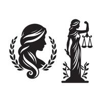 Lady Justice Silhouette for Court Graphics vector