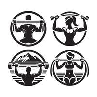 Black and White Resistance Band Silhouette vector