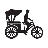 Stylish Rickshaw Silhouette for Visual Art vector