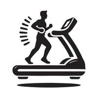 High Resolution Treadmill Silhouette Art vector