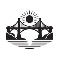 Cantilever Bridge Silhouette for Print Design vector