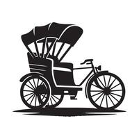 Classic Rickshaw Silhouette for Web Elements vector