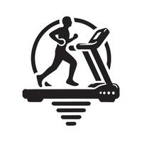 Dynamic Treadmill Silhouette for Graphics vector
