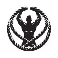 Battle Rope Silhouette for Creative Projects vector