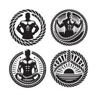 Battle Rope Silhouette for Training Materials vector