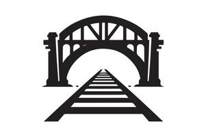 Simple Railway Bridge Silhouette for Icons vector