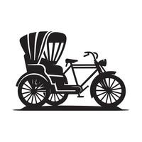 High Resolution Rickshaw Silhouette vector