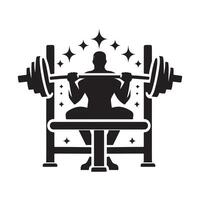 Iconic Bench Press Silhouette for Web Use vector