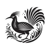 Superb Lyrebird Silhouette for Ornamental Use vector