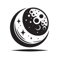 Dynamic Moon Silhouette for Creative Design vector