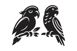 Orange Bellied Parrot Silhouette for Tropical Branding vector