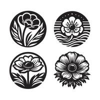 Anemone Silhouette for Digital Art vector