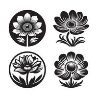 Beautiful Anemone Silhouette for Design vector