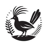 Superb Lyrebird Silhouette for Wildlife Logos vector