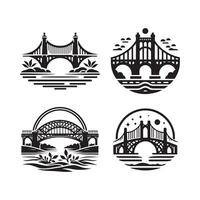 Cantilever Bridge Silhouette for Digital Projects vector