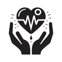 Clean and Simple Medical Icon Logo Silhouette vector
