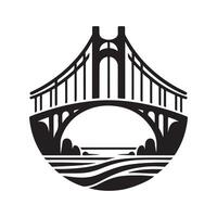 Stone Bridge Silhouette for Web Design vector
